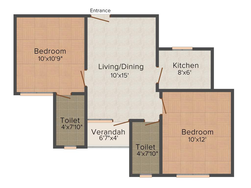 Orchid Lavanya (2BHK+2T (860 sq ft) 860 sq ft)