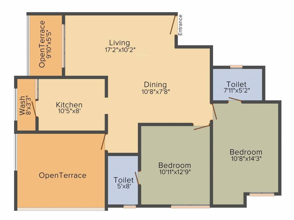 Kochar Arjun Gardens (2BHK+2T (1,137 sq ft) 1137 sq ft) Kochar Arjun Gardens (2BHK+2T (1,137 sq ft) 1137 sq ft)