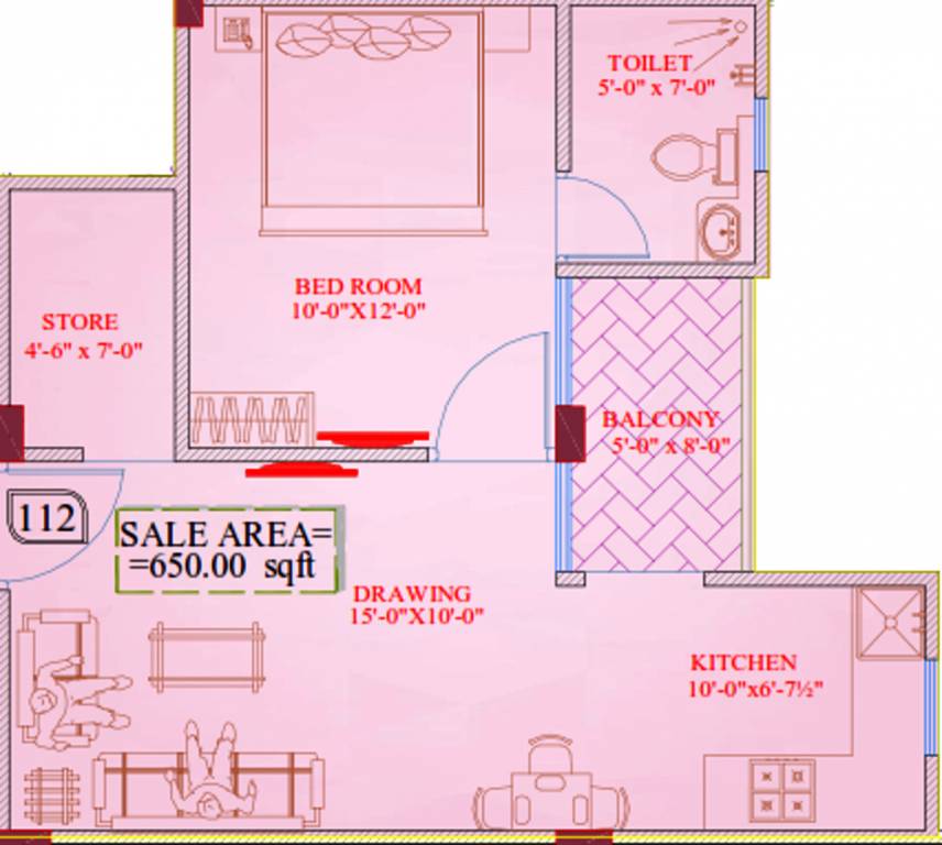 Kedia Corporate Club (1BHK+1T (650 sq ft) 650 sq ft)