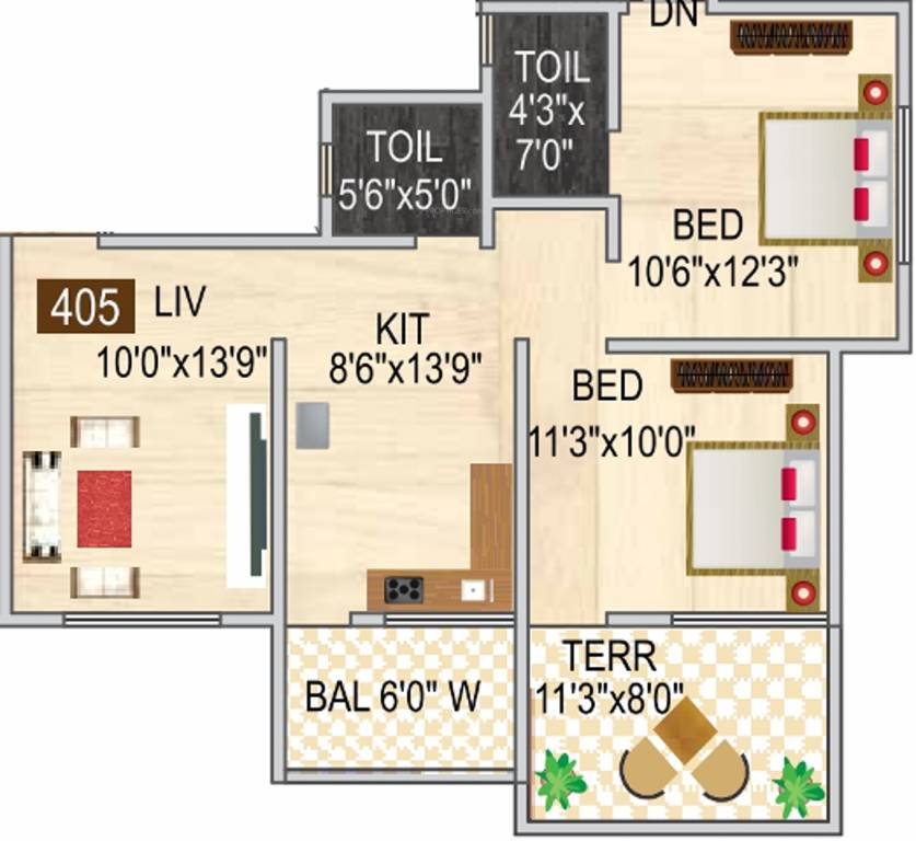 Shankeshwar Dreams (2BHK+2T (1,242 sq ft) 1242 sq ft)