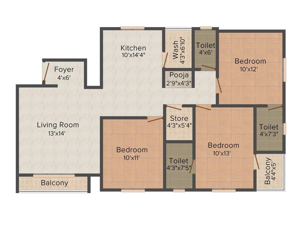 Rameshwaram Hills (3BHK+3T (1,621 sq ft) + Pooja Room 1621 sq ft)