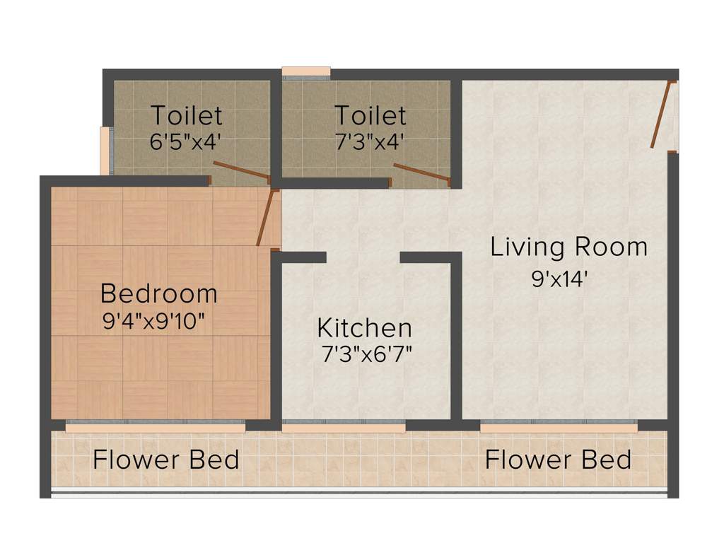 Jainam Garden (1BHK+2T (595 sq ft) 595 sq ft)
