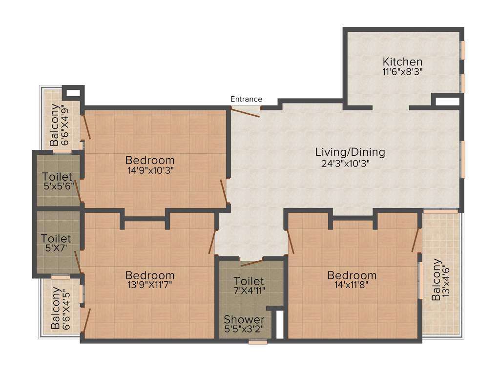 Alliance Vijay Amrit (3BHK+3T (1,852 sq ft) 1852 sq ft)