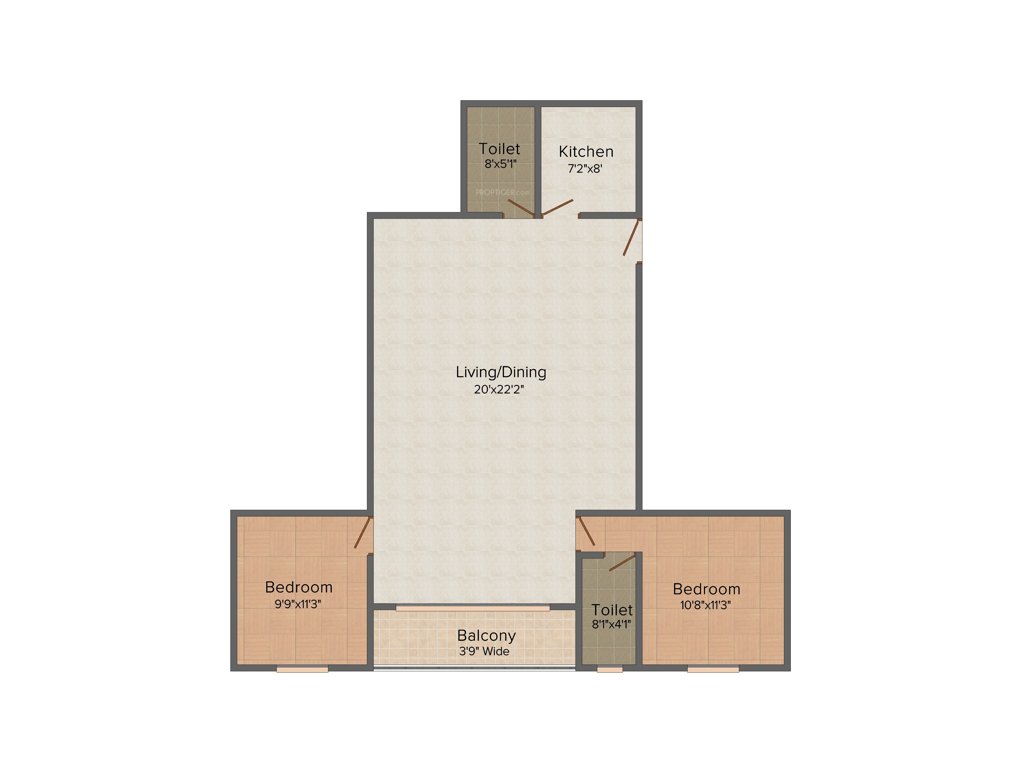 Fabulous Uno (2BHK+2T (942 sq ft) 942 sq ft)