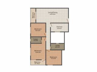 Fabulous Uno (3BHK+2T (1,357 sq ft) 1357 sq ft) Fabulous Uno (3BHK+2T (1,357 sq ft) 1357 sq ft)