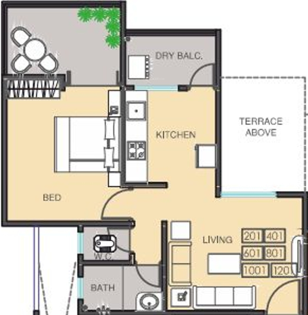 Maple Aapla Ghar Lonikand (1BHK+1T (687 sq ft) 687 sq ft)
