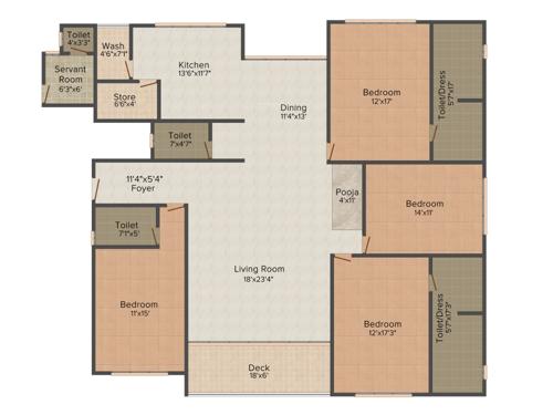 Happy Home Celebrity Greens (4BHK+4T (3,647 sq ft) + Servant Room 3647 sq ft)