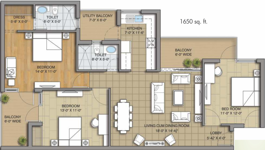 Sushma Grande Next (3BHK+2T (1,650 sq ft) 1650 sq ft) Sushma Grande Next (3BHK+2T (1,650 sq ft) 1650 sq ft)