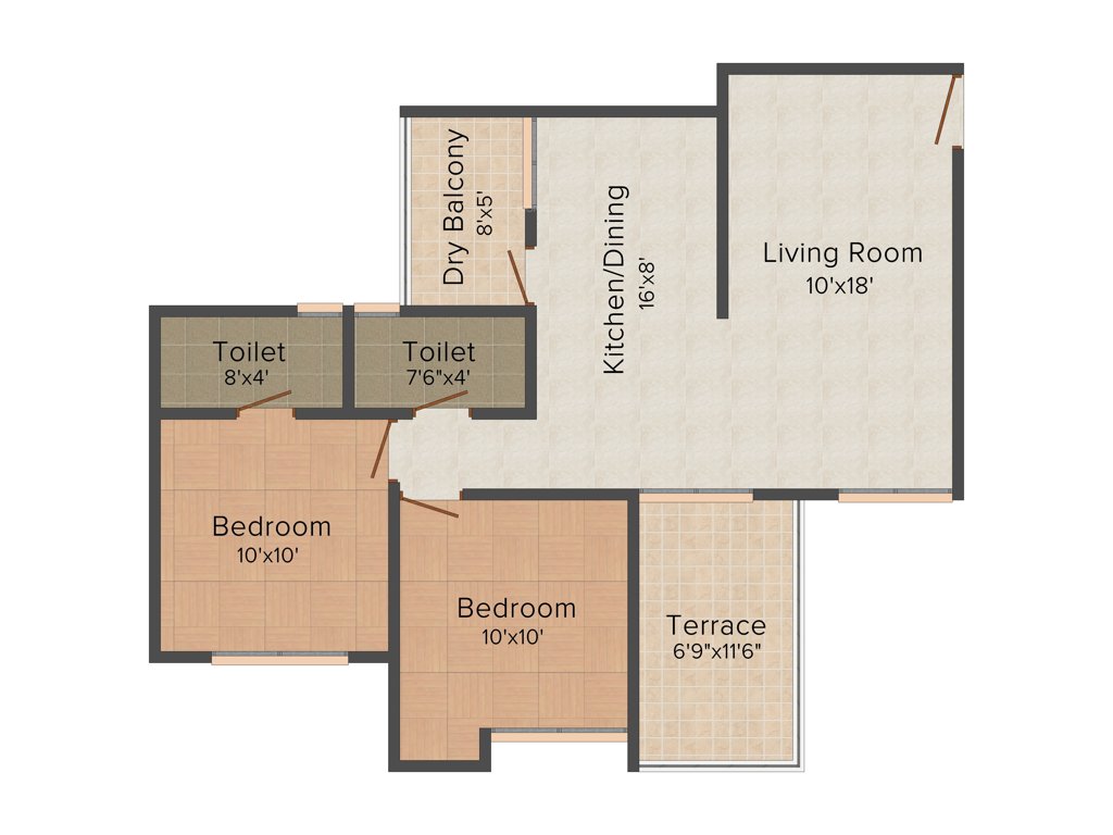 Venkatesh Spring Town (2BHK+2T (997 sq ft) 997 sq ft)