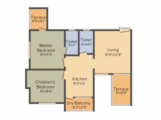 Fortune Siddhipriya (2BHK+2T (827 sq ft) 827 sq ft) Fortune Siddhipriya (2BHK+2T (827 sq ft) 827 sq ft)