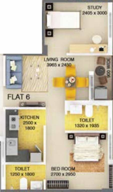 Signum Parkwoods Estate (1BHK+2T (596 sq ft) + Study Room 596 sq ft) Signum Parkwoods Estate (1BHK+2T (596 sq ft) + Study Room 596 sq ft)