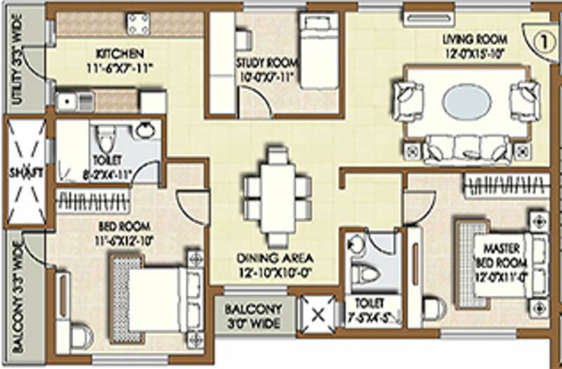 Indiabulls Sierra (2BHK+2T (1,462 sq ft) + Study Room 1462 sq ft)