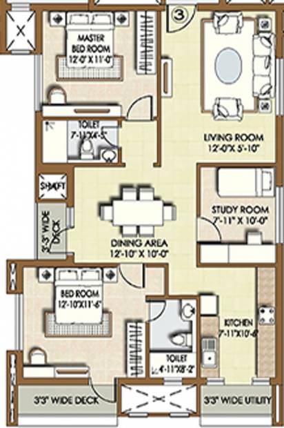 Indiabulls Sierra (2BHK+2T (1,452 sq ft) + Study Room 1452 sq ft)