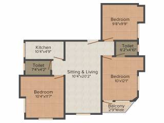 SGA Projects And Ventures Hemlata (3BHK+2T (1,300 sq ft) 1300 sq ft) SGA Projects And Ventures Hemlata (3BHK+2T (1,300 sq ft) 1300 sq ft)