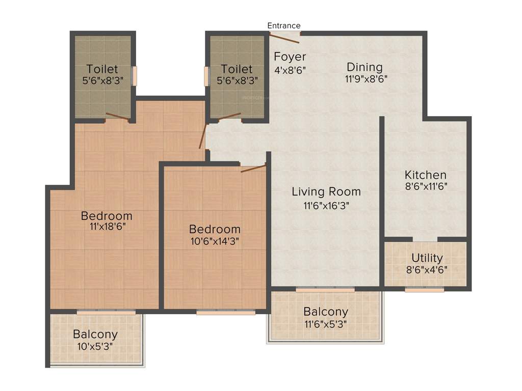 Esteem Splendor II (2BHK+2T (1,460 sq ft) 1460 sq ft)