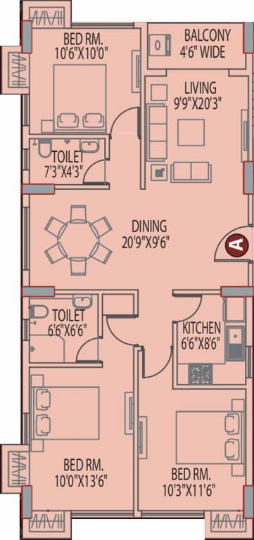 Eden Tolly Signature Plus (3BHK+2T (1,414 sq ft) 1414 sq ft) Eden Tolly Signature Plus (3BHK+2T (1,414 sq ft) 1414 sq ft)