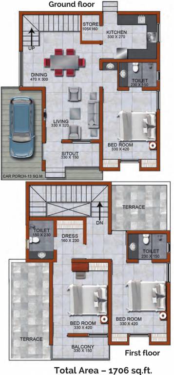 Promag Meadows (3BHK+3T (1,706 sq ft) 1706 sq ft) Promag Meadows (3BHK+3T (1,706 sq ft) 1706 sq ft)