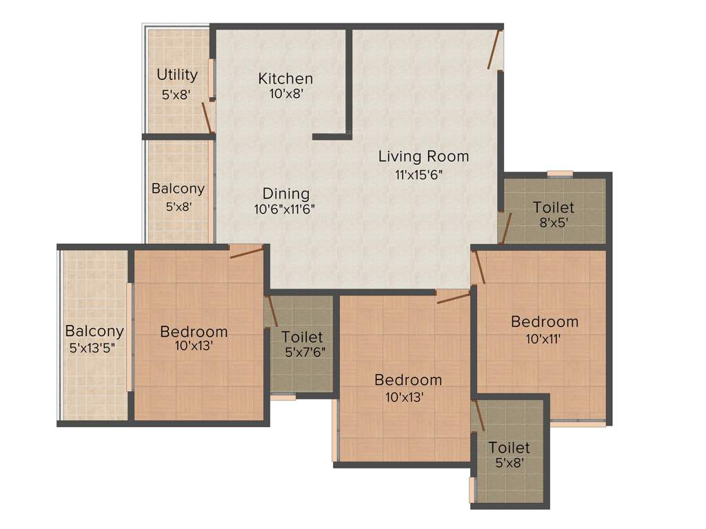 Isha Misty Green (3BHK+3T (1,469 sq ft) 1469 sq ft)