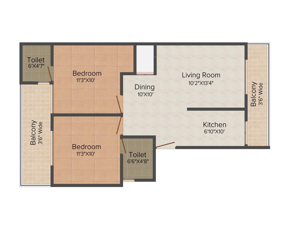 Jyoti Super Village (2BHK+2T (973 sq ft) 973 sq ft)