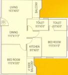 BCN Shyam Vihar Phase II (2BHK+2T (1,053 sq ft) 1053 sq ft)
