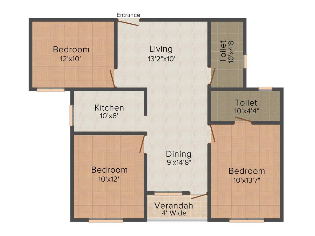 Loharuka Green Enclave (3BHK+2T (1,199 sq ft) 1199 sq ft)