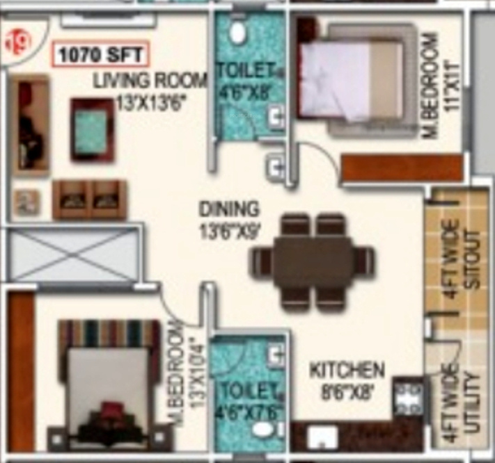 Saranya Shantiniketan (2BHK+2T (1,070 sq ft) 1070 sq ft) Saranya Shantiniketan (2BHK+2T (1,070 sq ft) 1070 sq ft)