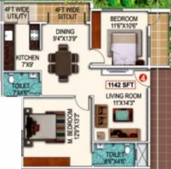 Saranya Shantiniketan (2BHK+2T (1,142 sq ft) 1142 sq ft) Saranya Shantiniketan (2BHK+2T (1,142 sq ft) 1142 sq ft)