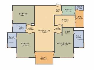 Vipul Aarohan (3BHK+3T (2,260 sq ft) Servant Room 2260 sq ft) Vipul Aarohan (3BHK+3T (2,260 sq ft) Servant Room 2260 sq ft)