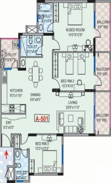 Mantri Mantri Greens (3BHK+3T (1,710 sq ft) 1710 sq ft)
