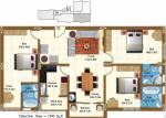 Shelters Avenue Heights (3BHK+3T (1,345 sq ft) 1345 sq ft)