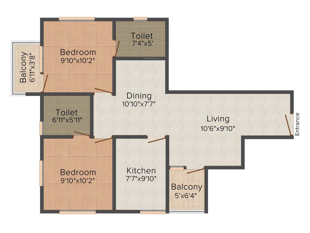 Indra Candour (2BHK+2T (1,150 sq ft) 1150 sq ft)