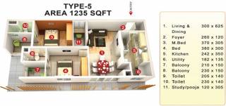Mookambika Bamboo Waves (2BHK+2T (1,235 sq ft) + Pooja Room 1235 sq ft)