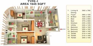 Mookambika Bamboo Waves (3BHK+3T (1,645 sq ft) 1645 sq ft)