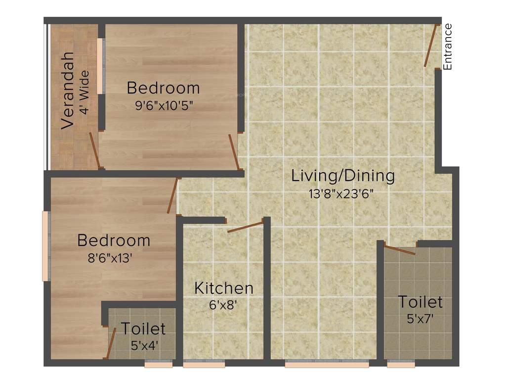 Intent Pushpochoini (2BHK+2T (1,050 sq ft) 1050 sq ft)