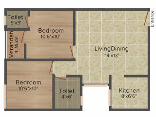 Intent Pushpochoini (2BHK+2T (875 sq ft) 875 sq ft) Intent Pushpochoini (2BHK+2T (875 sq ft) 875 sq ft)