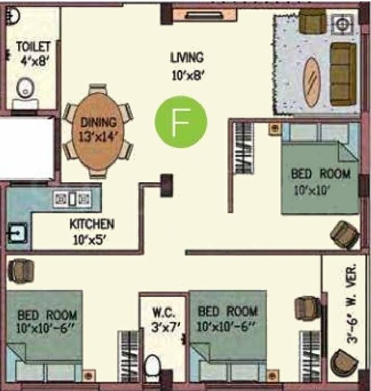 Intent Pushpochoini (3BHK+2T (1,183 sq ft) 1183 sq ft) Intent Pushpochoini (3BHK+2T (1,183 sq ft) 1183 sq ft)