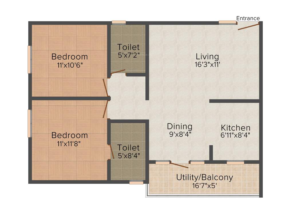 RV Jaya Madhava Commune (2BHK+2T (1,025 sq ft) 1025 sq ft)