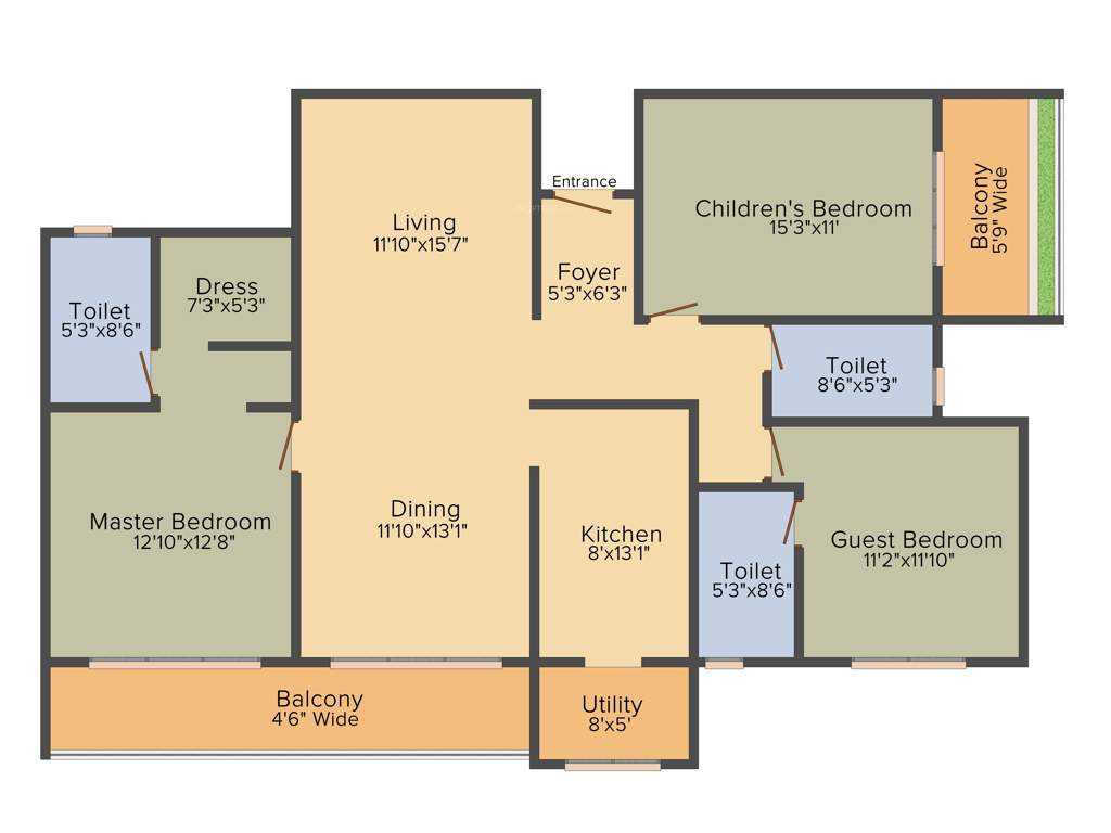 Salarpuria Sattva Aspire (3BHK+3T (2,020 sq ft) 2020 sq ft)