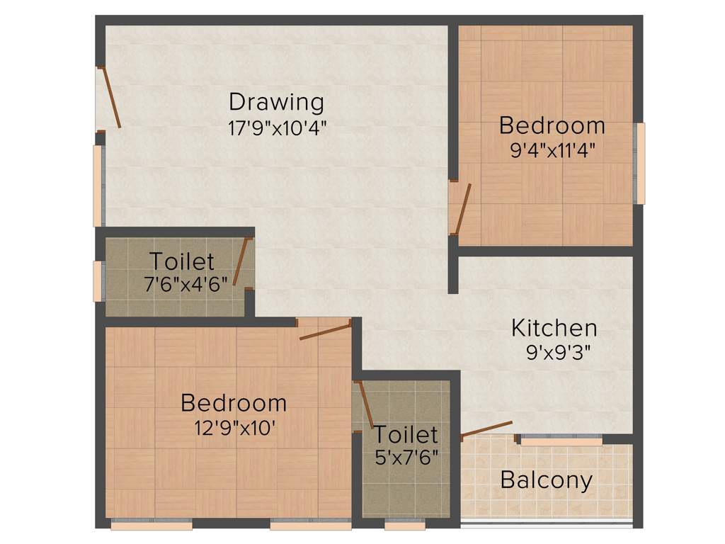 Shubh Anjani Heights (2BHK+2T (963 sq ft) 963 sq ft)