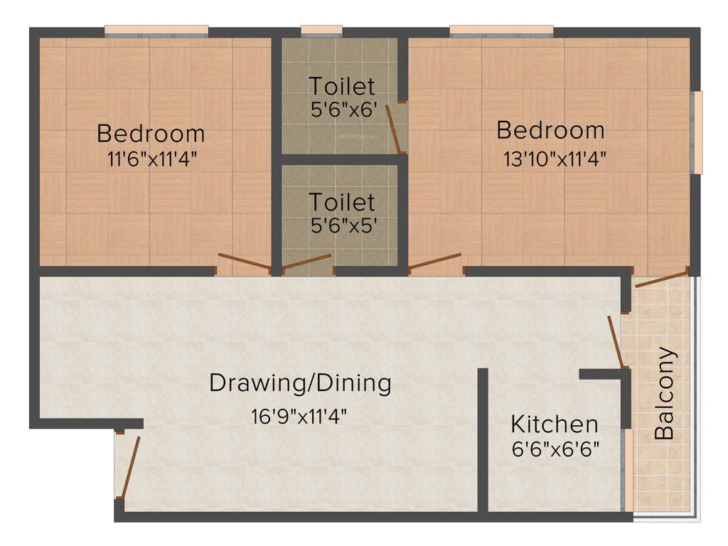 Shubh Anjani Heights (2BHK+2T (970 sq ft) 970 sq ft)
