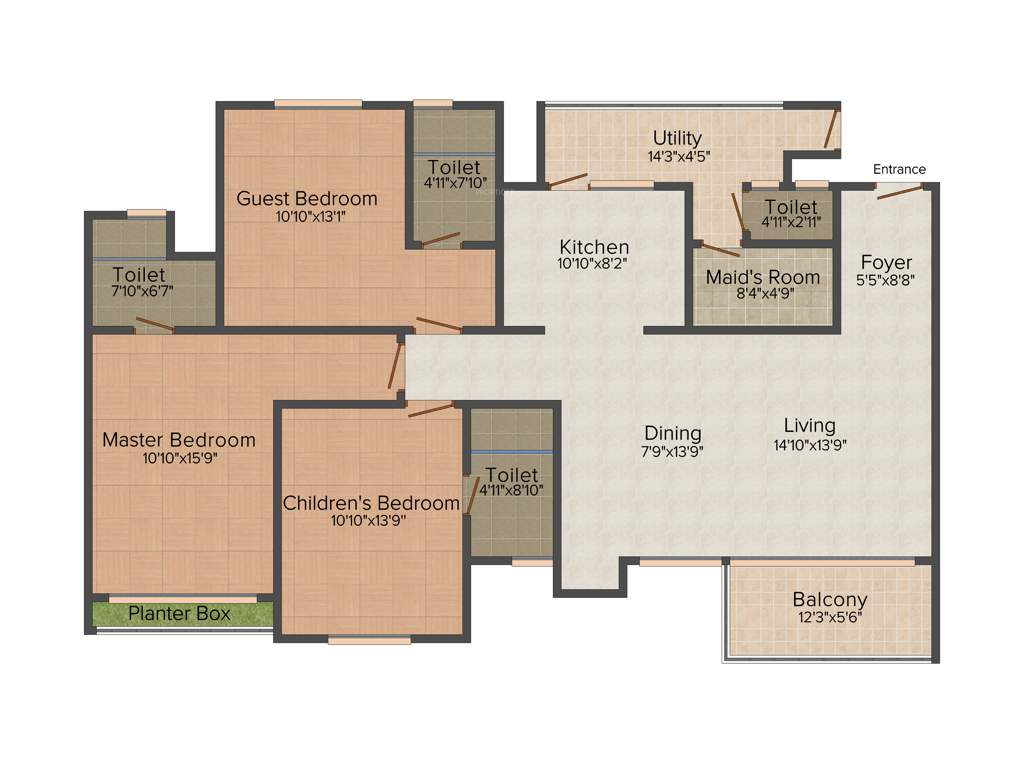 RMZ Galleria (3BHK+3T (1,910 sq ft) 1910 sq ft)