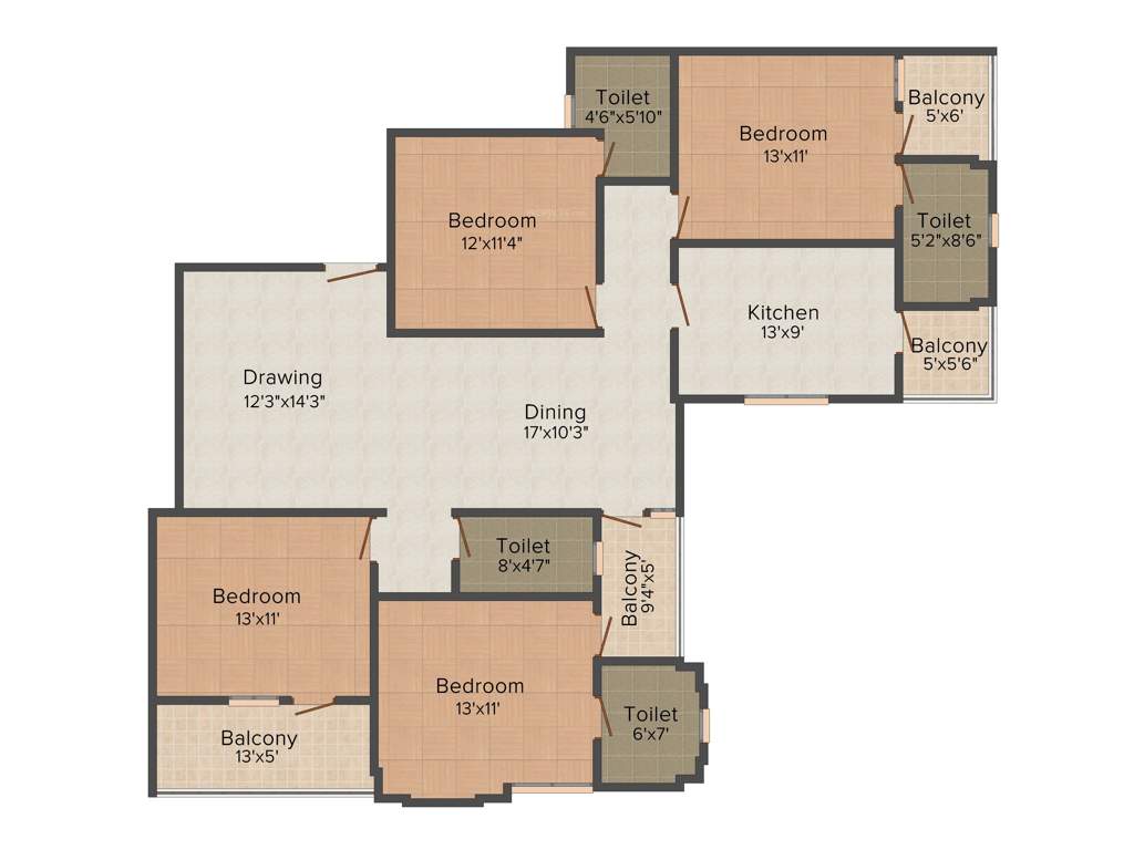 Shubh Hi Tech Residency (4BHK+4T (1,950 sq ft) 1950 sq ft)