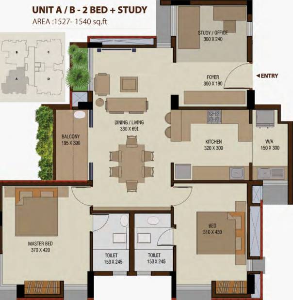 Good Walk On The Clouds (2BHK+2T (1,527 sq ft) + Study Room 1527 sq ft)