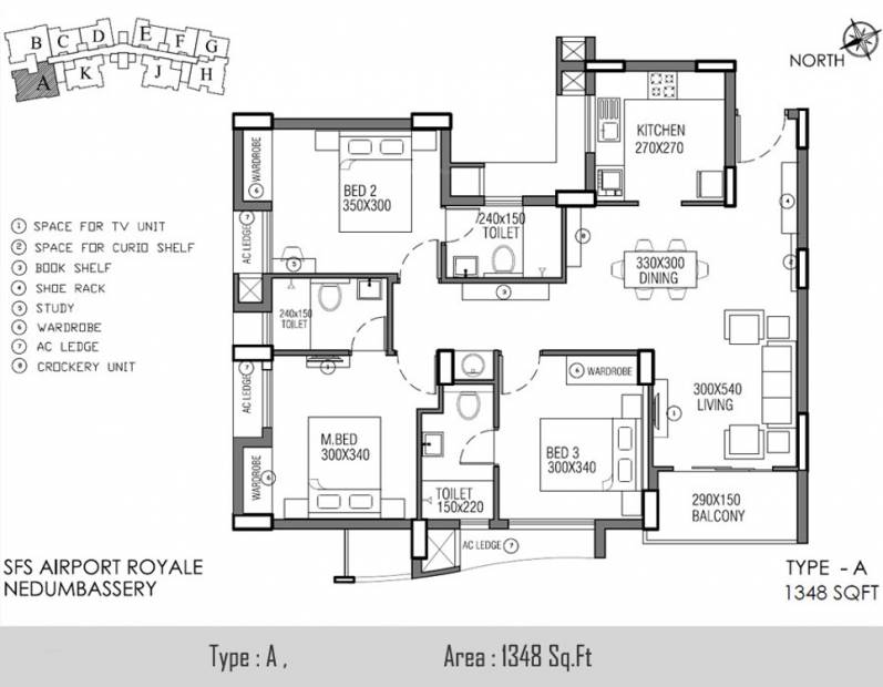 SFS Airport Royale Wings (3BHK+3T (1,348 sq ft) 1348 sq ft)