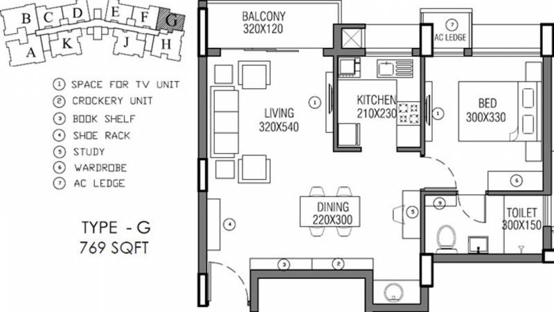 SFS Airport Royale Wings (1BHK+1T (769 sq ft) 769 sq ft)