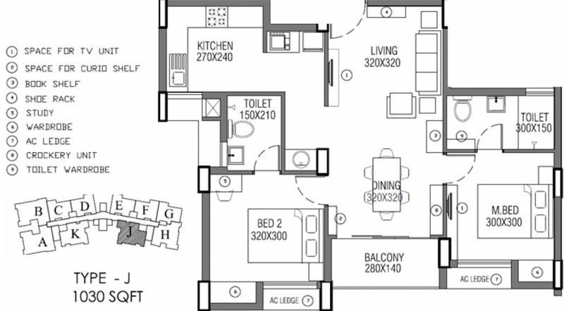 SFS Airport Royale Wings (2BHK+2T (1,030 sq ft) 1030 sq ft)