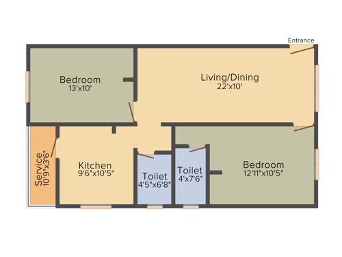 Ashvar Manvitha (2BHK+2T (970 sq ft) + Pooja Room 970 sq ft)