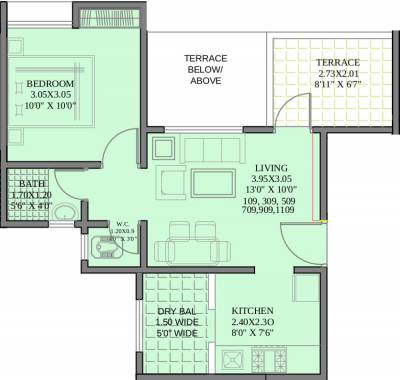 Guardian Wind Shire (1BHK+1T (589 sq ft) 589 sq ft)