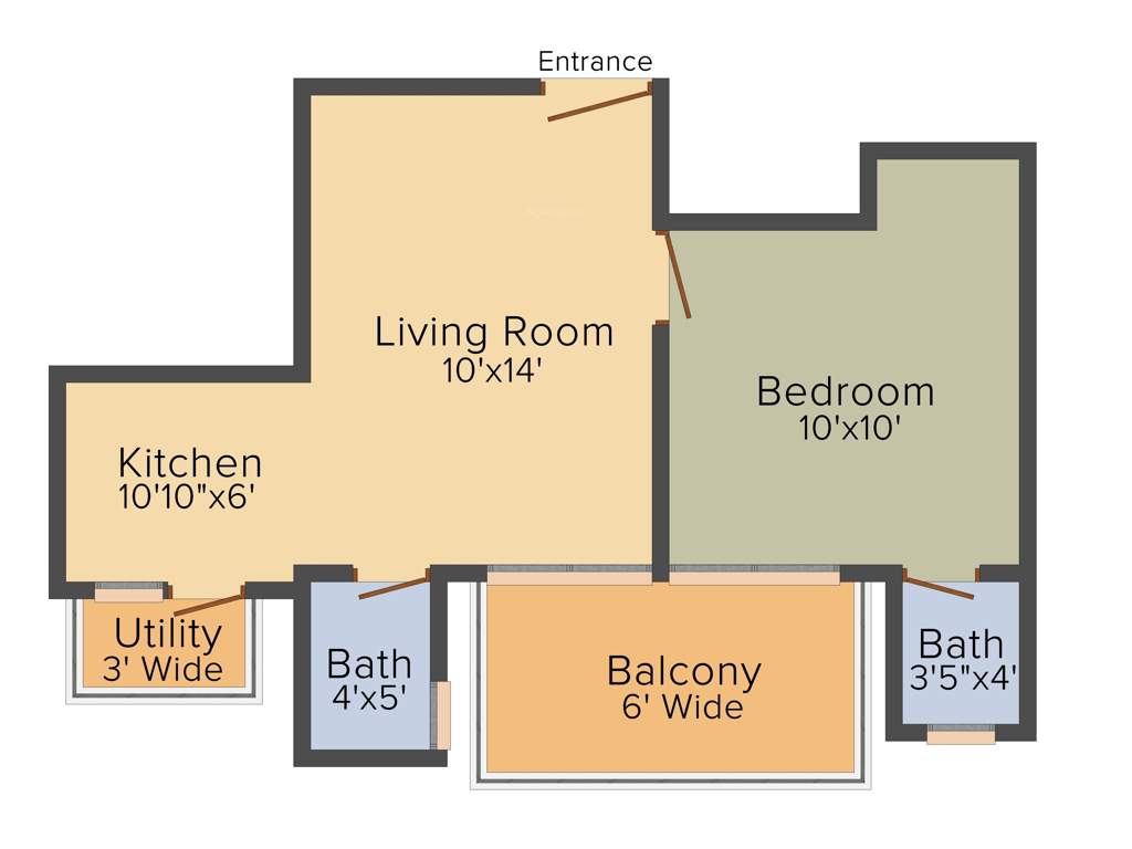 Supertech Scarlet Suites (1BHK+1T (600 sq ft) 600 sq ft)