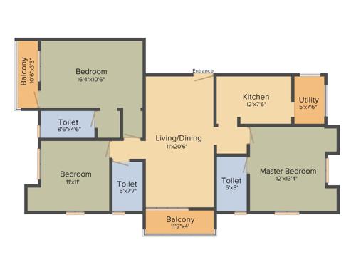  Sundaravedam (3BHK+3T (1,495 sq ft) 1495 sq ft)